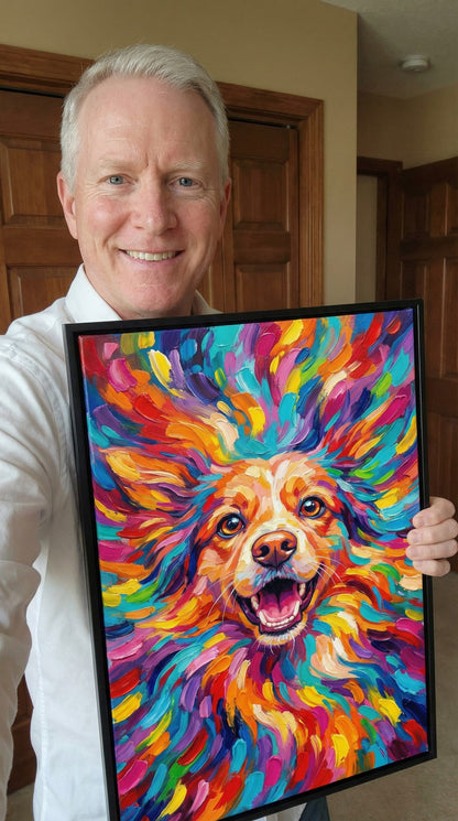 Golden Retriever | "Vibrant Animals" Original Paint by Numbers (16"x20" / 40x50cm)