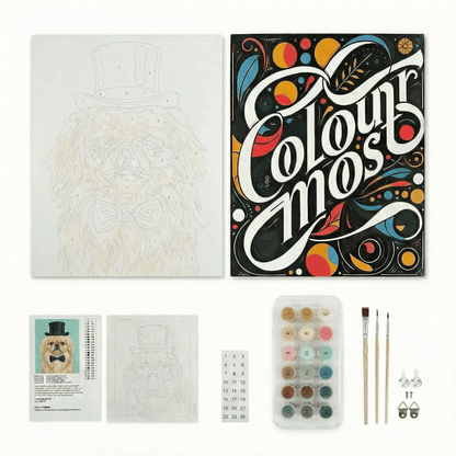 Pekingese | "Dapper Pets" Original Paint by Numbers (16"x20" / 40x50cm)