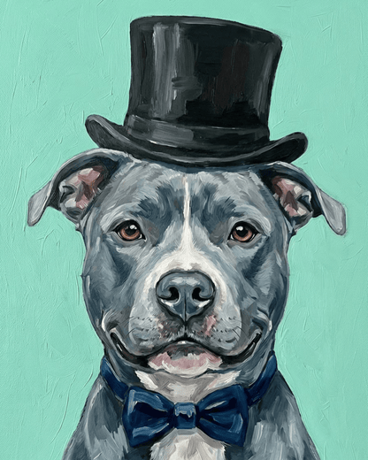 Pitbull | "Blooming Pets" Original Paint by Numbers (16"x20" / 40x50cm)