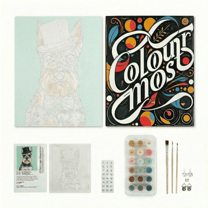 Schnauzer | "Blooming Pets" Original Paint by Numbers (16"x20" / 40x50cm)