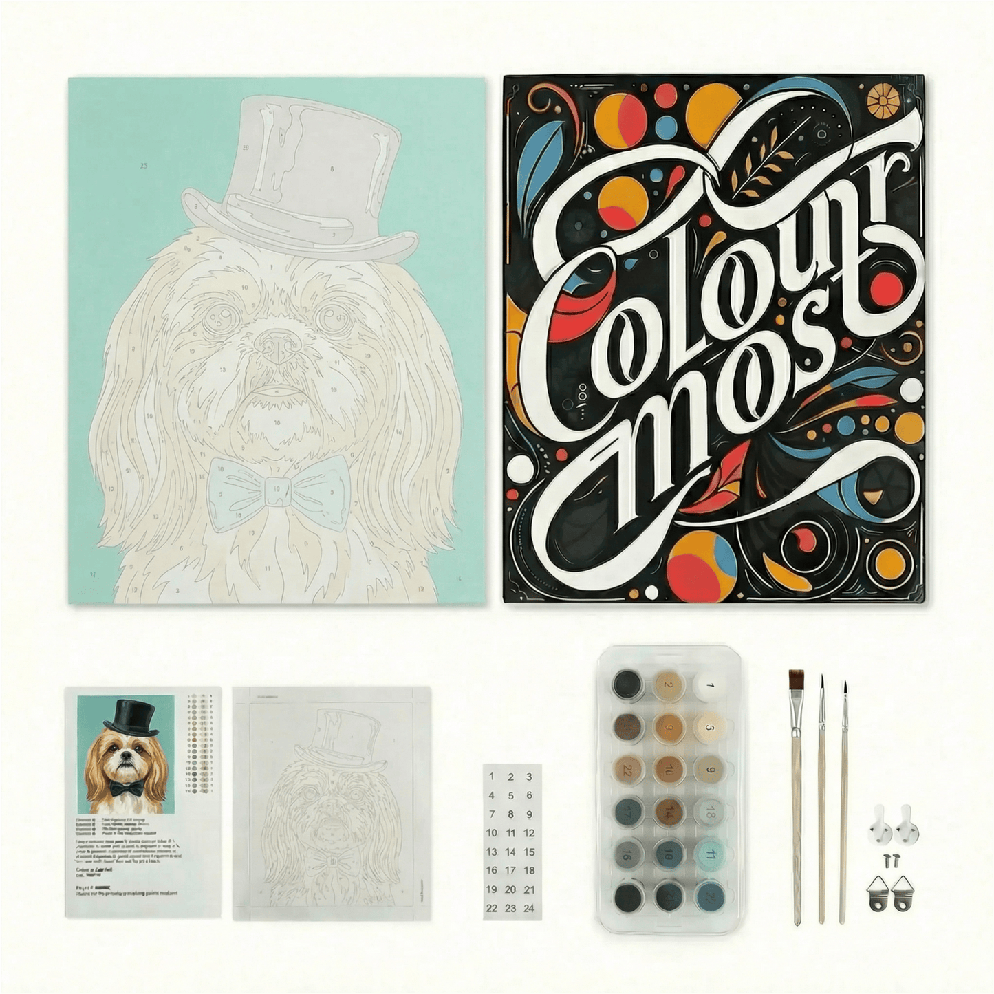 Shih Tzu 02 | "Blooming Pets" Original Paint by Numbers (16"x20" / 40x50cm)