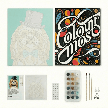 Shih Tzu 02 | "Blooming Pets" Original Paint by Numbers (16"x20" / 40x50cm)