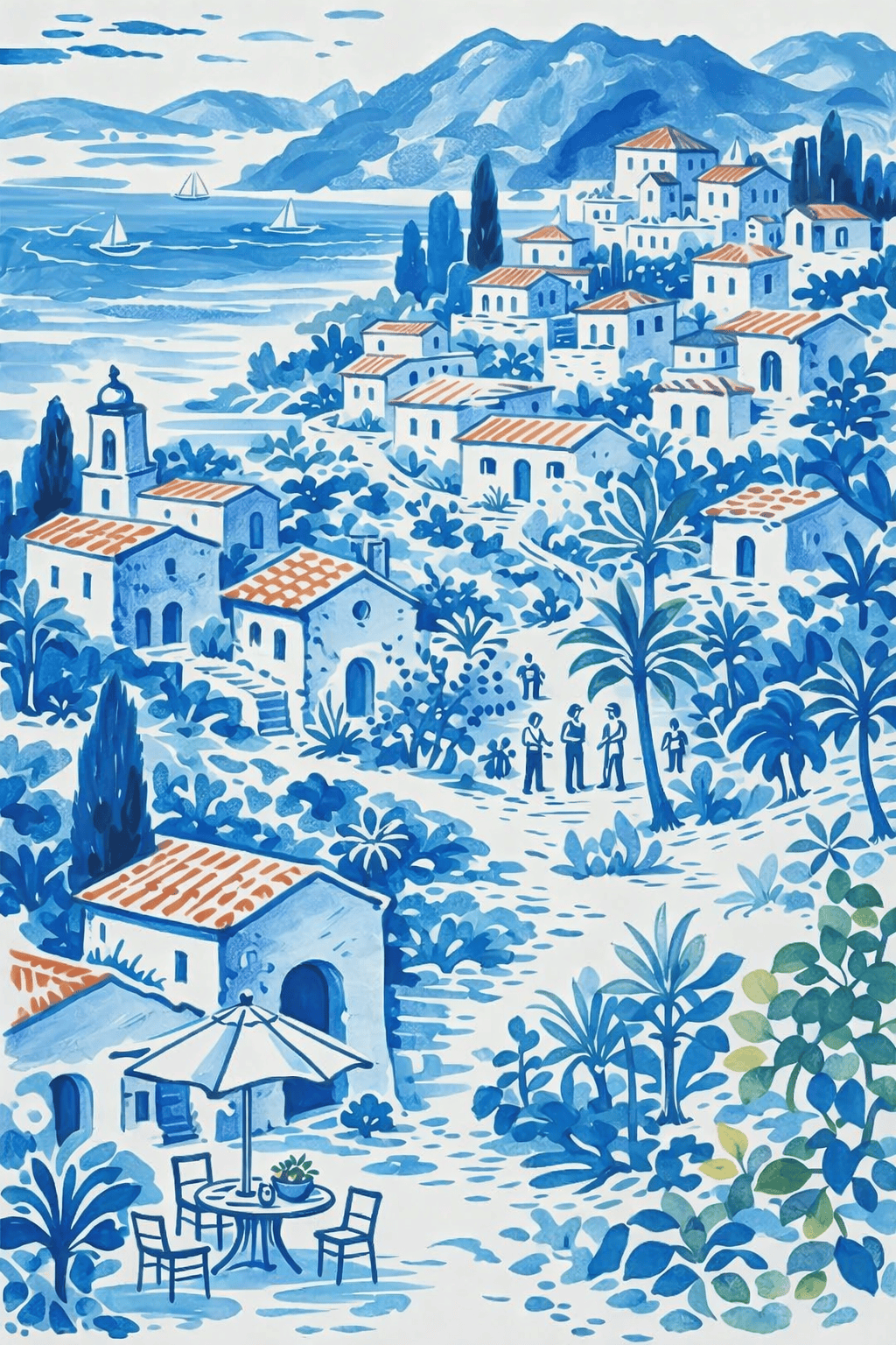 The Village That Forgot Time | Original Paint by Numbers (16"x20" / 40x50cm)