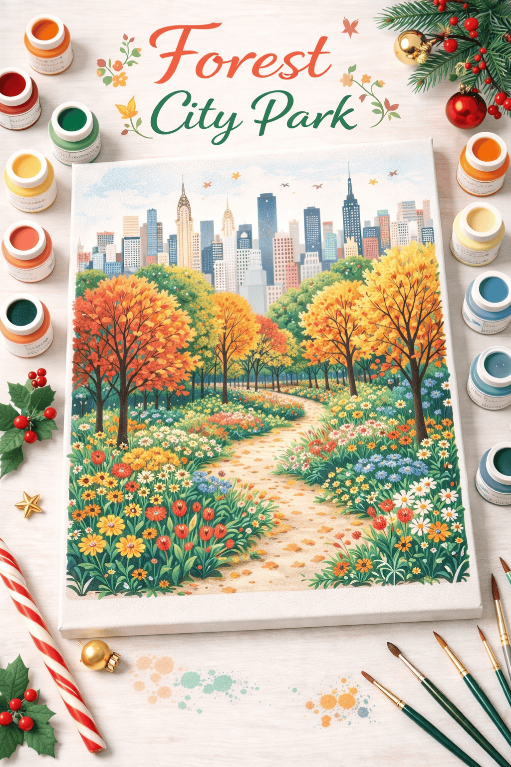 Forrest City Park, New York | Original Paint by Numbers (40×40 cm & 40x50 cm)