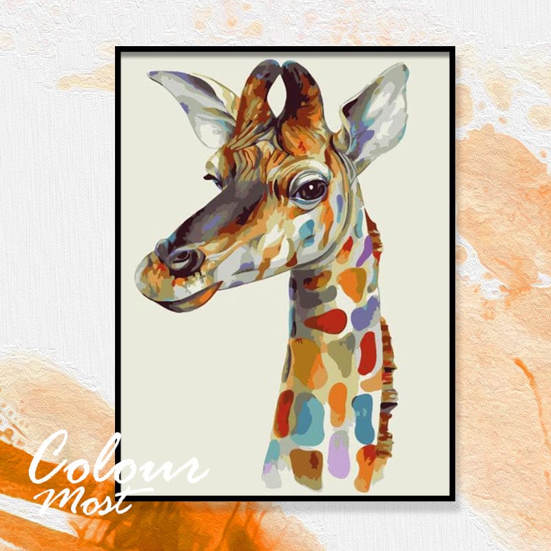 DIY Painting By Numbers - Giraffe (16"x20" / 40x50cm)