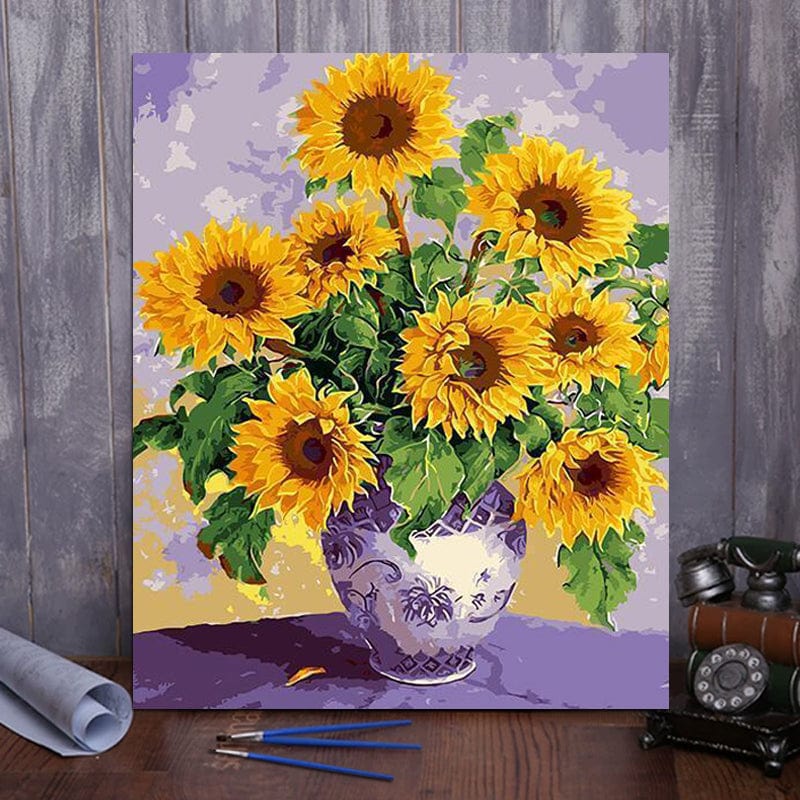 DIY Painting By Numbers - Beautiful Sunflower