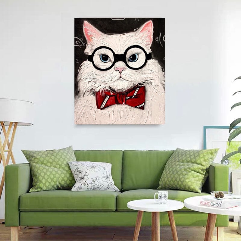 ColourMost™ DIY Painting By Numbers -The cat with the glasses (16"x20")
