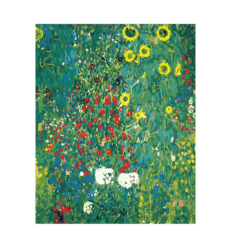 DIY Painting By Numbers - 'Farm Garden with Sunflowers' by Gustav Klimt (16"x20" / 40x50cm)