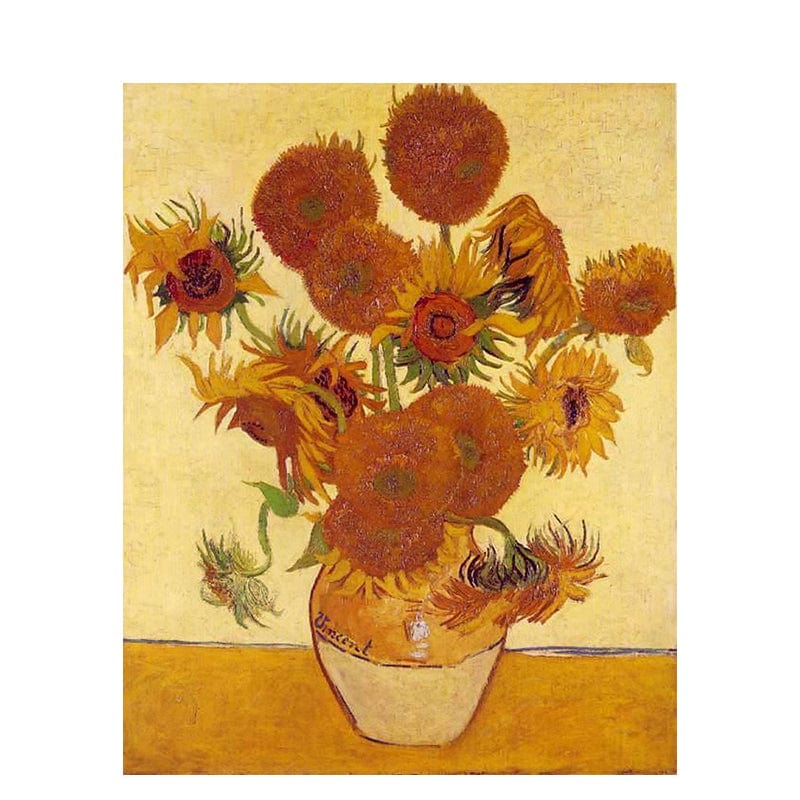 DIY Painting By Numbers -Van Gogh-Sunflower(16"x20" / 40x50cm)