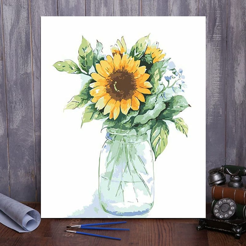 DIY Painting By Numbers - Ink sunflower