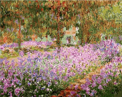 DIY Painting By Numbers -Monet Flower Field (16"x20" / 40x50cm)