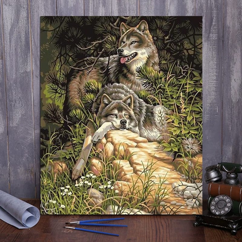 DIY Painting By Numbers -  Wolf (16"x20" / 40x50cm)