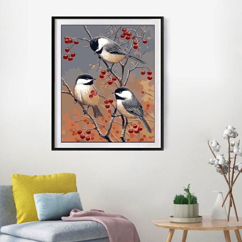 DIY Painting By Numbers -  Birds On A Branch(16"x20" / 40x50cm)
