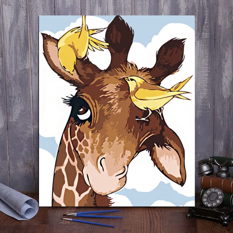 DIY Painting By Numbers - Cartoon fawn  (16"x20" / 40x50cm)