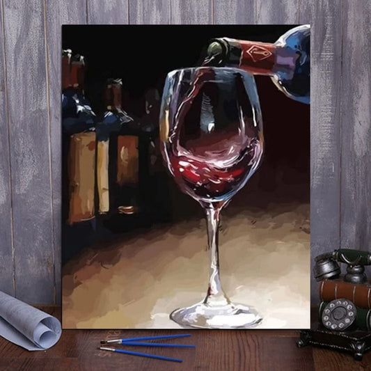 DIY Painting By Numbers - Red wine (16"x20" / 40x50cm)