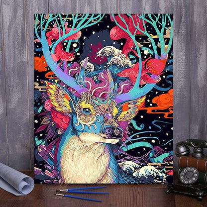 DIY Painting By Numbers - Christmas Deer (16"x20" / 40x50cm)
