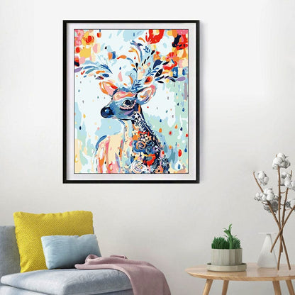 DIY Painting By Numbers -Colorful Deer (16"x20" / 40x50cm)