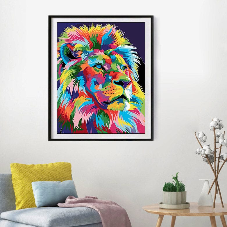 DIY Painting By Numbers - Lion (16"x20" / 40x50cm)