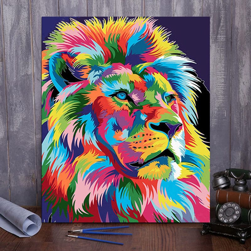 DIY Painting By Numbers - Lion (16"x20" / 40x50cm)