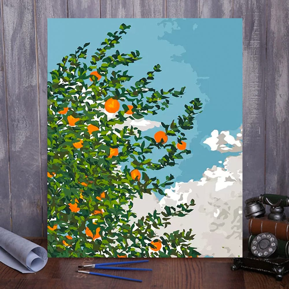 DIY Painting By Numbers - Citrus Tree (16"x20" / 40x50cm)