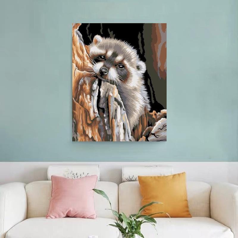 DIY Painting By Numbers - Raccoon (16"x20" / 40x50cm)