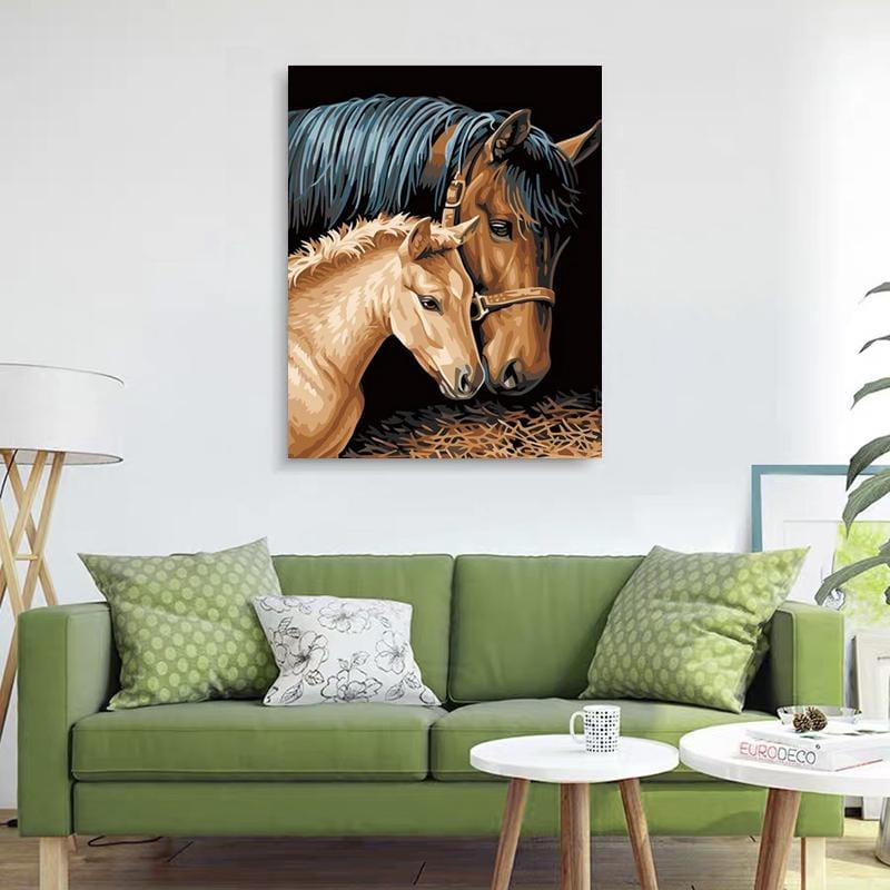 DIY Painting By Numbers - Horses(16"x20" / 40x50cm)