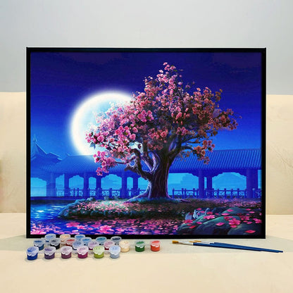 DIY Painting By Numbers - Romantic Moon Night