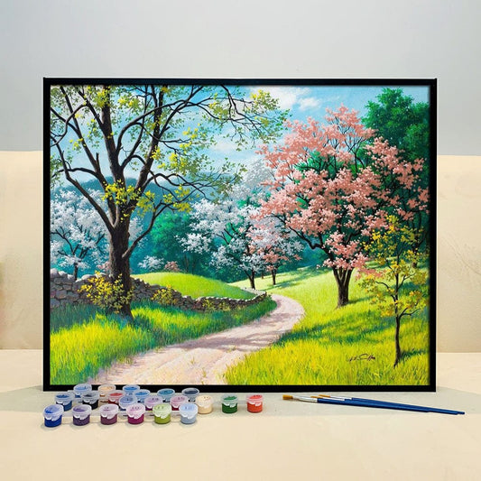 DIY Painting By Numbers - Cherry Blossoms Trail