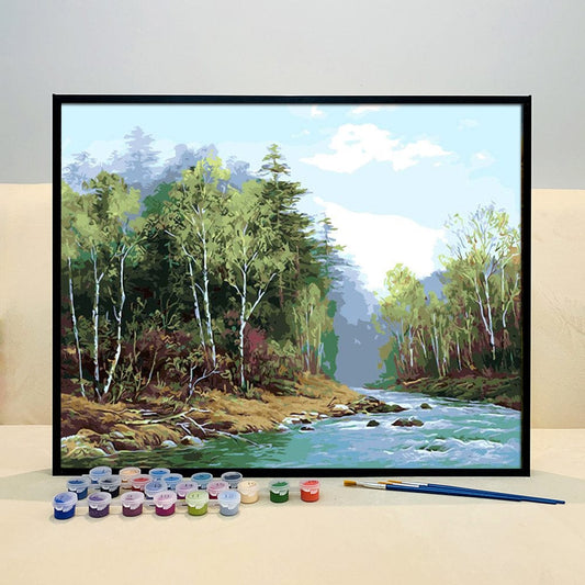 DIY Painting By Numbers - Rivers in spring