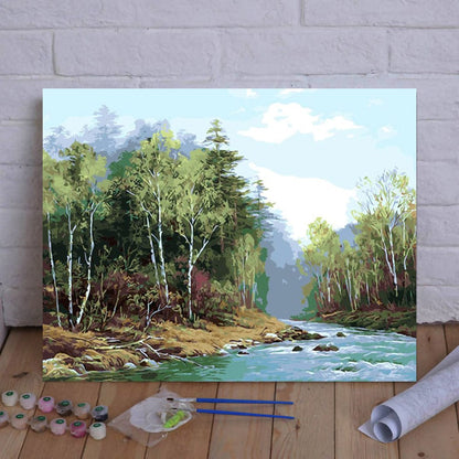 DIY Painting By Numbers - Rivers in spring