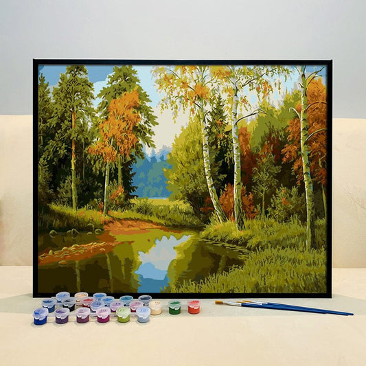 DIY Painting By Numbers - Autumn River