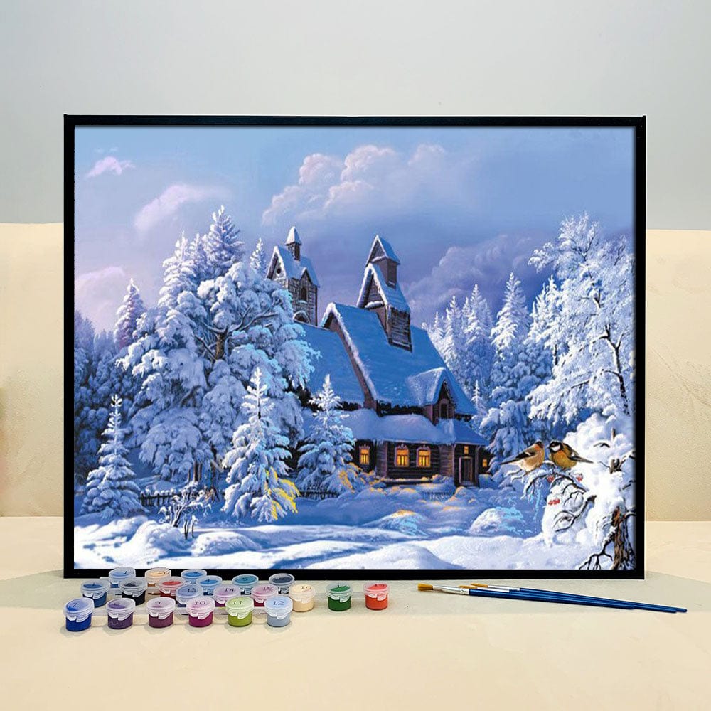 DIY Painting By Numbers - Christmas Snow Landscape