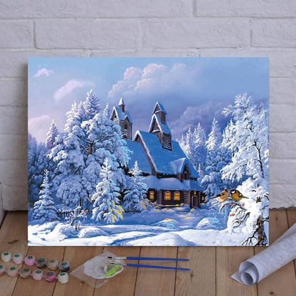 DIY Painting By Numbers - Christmas Snow Landscape