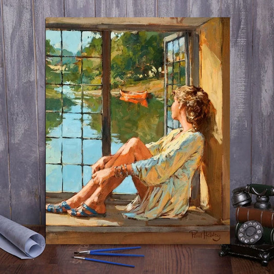 DIY Painting By Numbers - Girl at the window