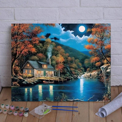 DIY Painting By Numbers - Fantasy Rural Landscape