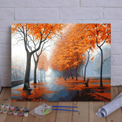 DIY Painting By Numbers - Autumn Street