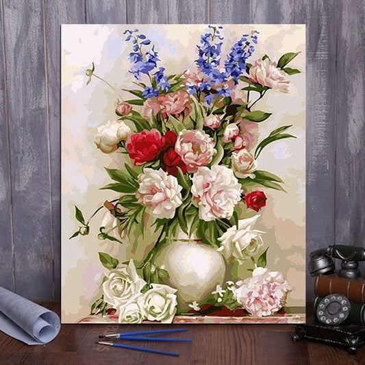 DIY Painting By Numbers - Colorful Flowers