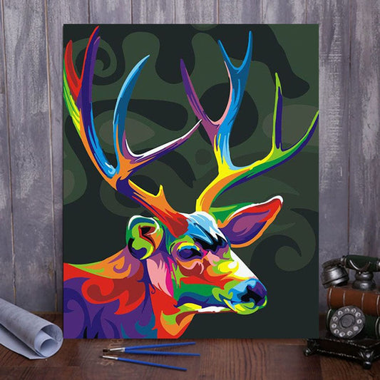 DIY Painting By Numbers - Colorful Deer