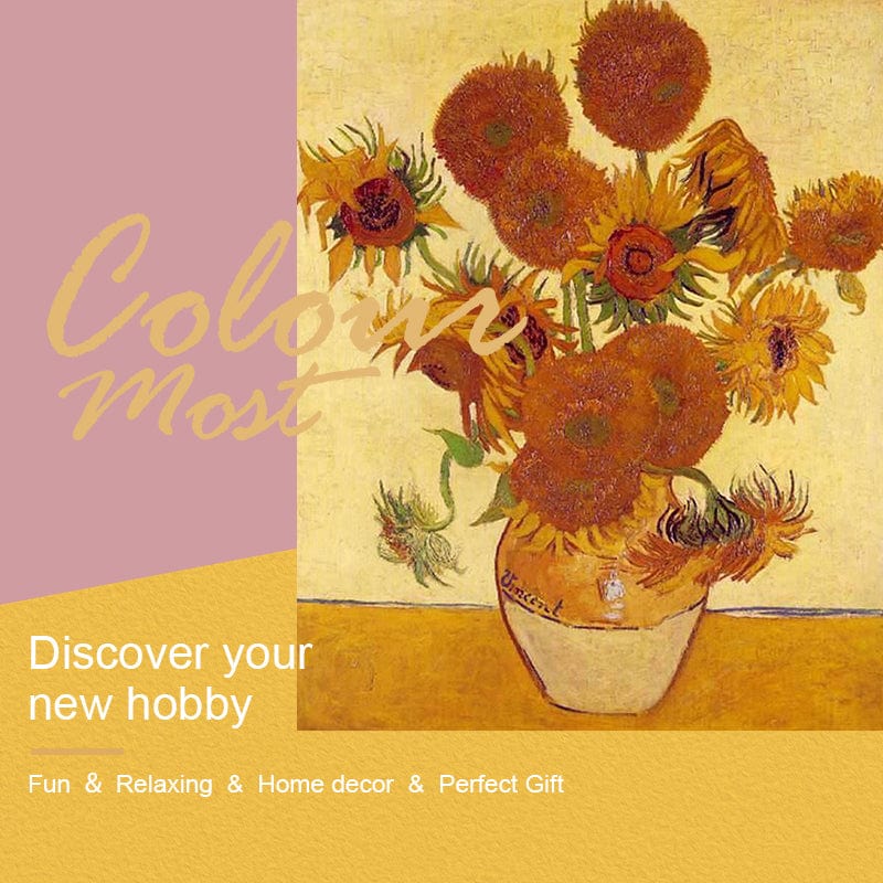 DIY Painting By Numbers -Van Gogh-Sunflower(16"x20" / 40x50cm)
