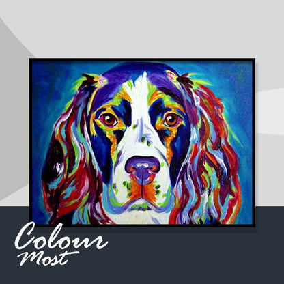 DIY Painting By Numbers - Colorful Dog (16"x20" / 40x50cm)