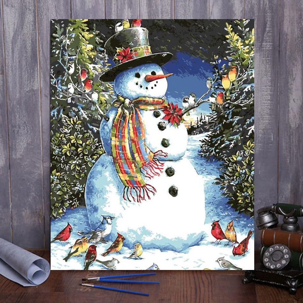 DIY Painting By Numbers - Snowman