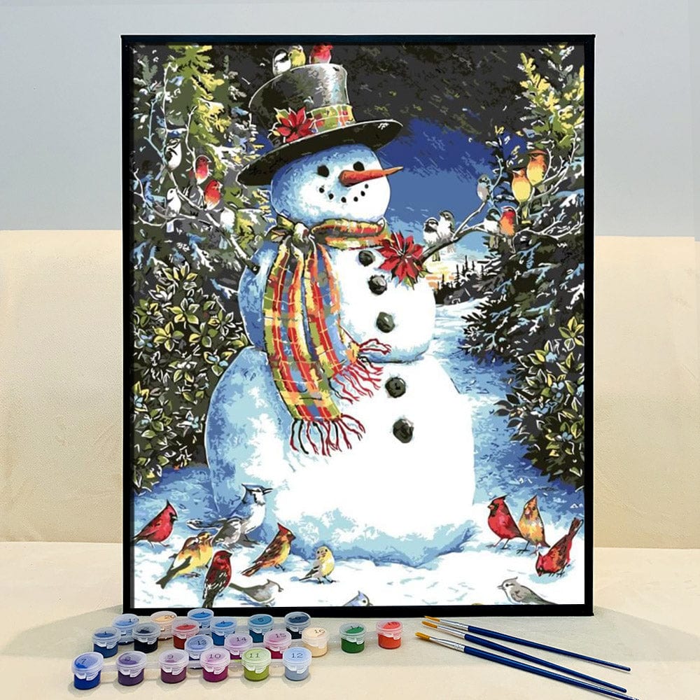 DIY Painting By Numbers - Snowman