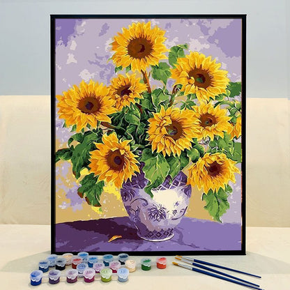 DIY Painting By Numbers - Beautiful Sunflower