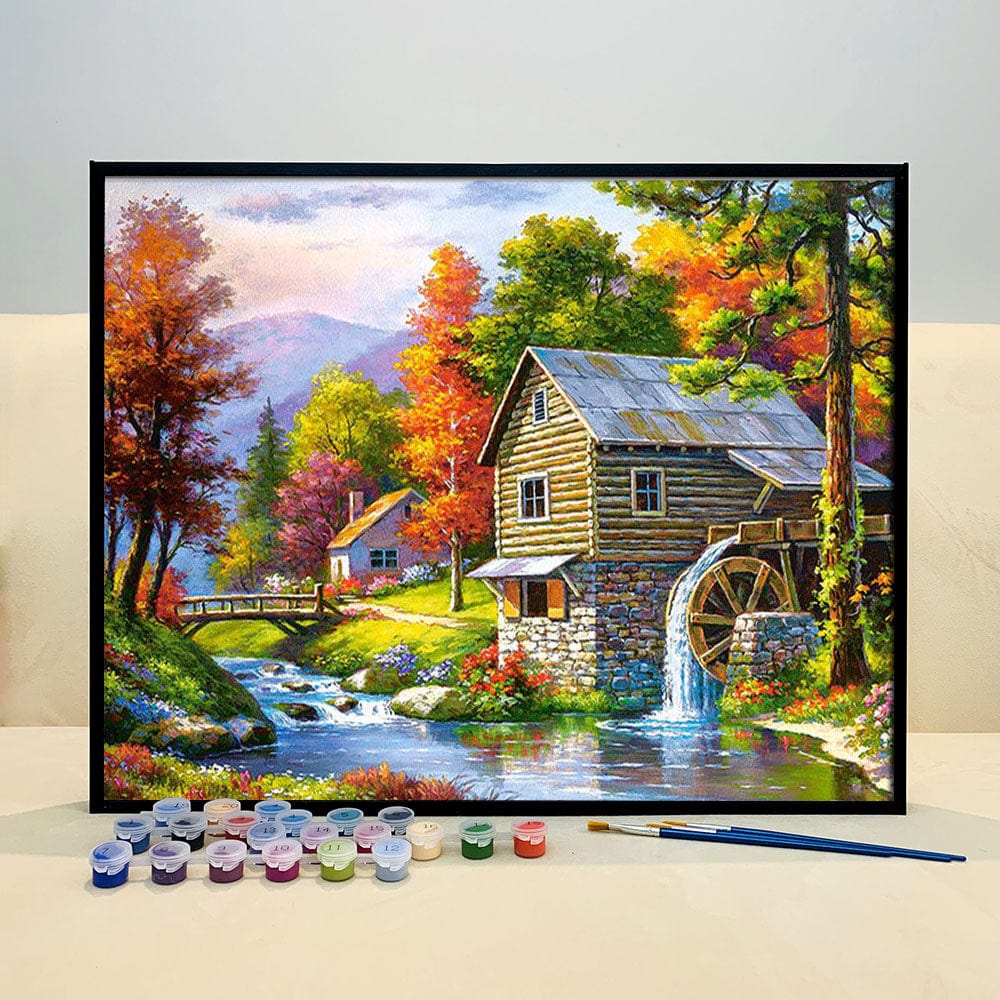 DIY Painting By Numbers - Forest cabin