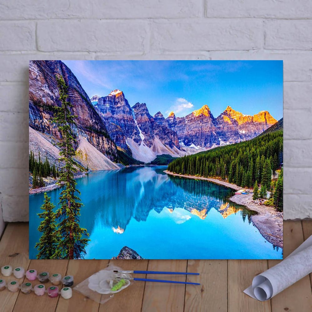 DIY Painting By Numbers -Mountains and rivers