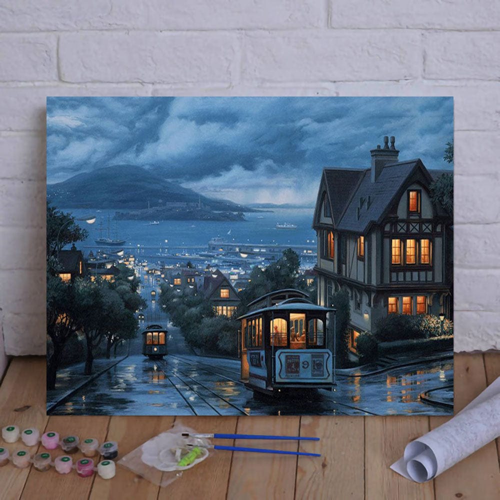 DIY Painting By Numbers - San Francisco Trolley