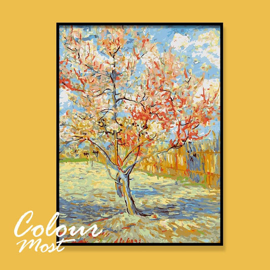 DIY Painting By Numbers -Van Gogh-Peach Blossom(16"x20" / 40x50cm)
