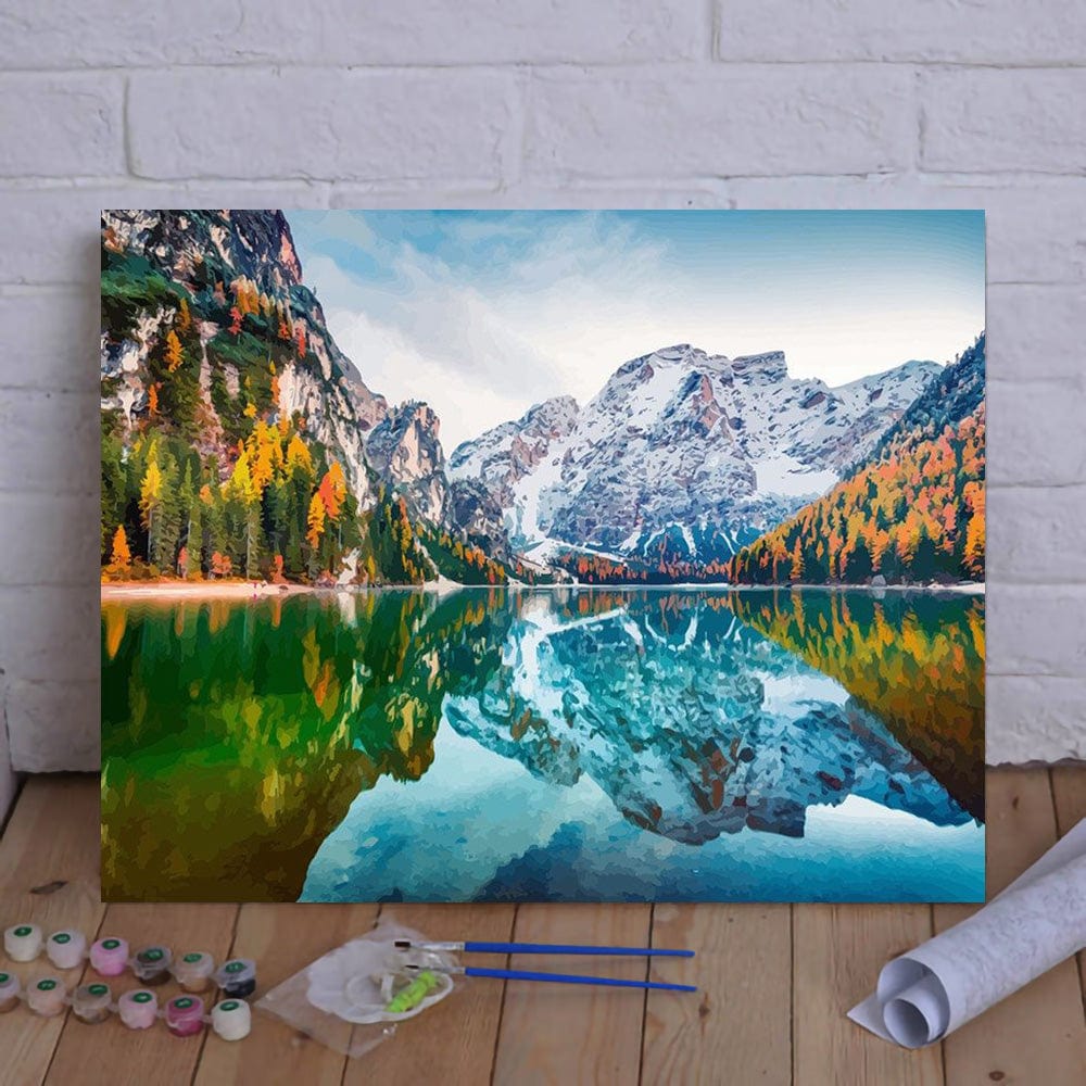 DIY Painting By Numbers - 'Snow Mountain & Lake'