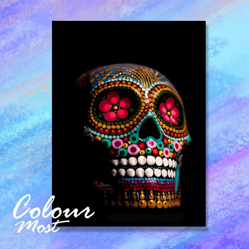 DIY Painting By Numbers - Color skull (16"x20" / 40x50cm)