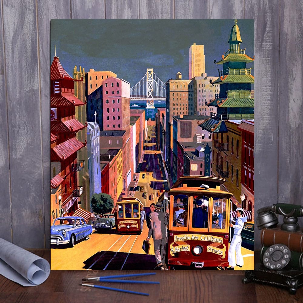 DIY Painting By Numbers -City tram